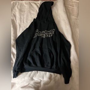 Black snap on hoodie